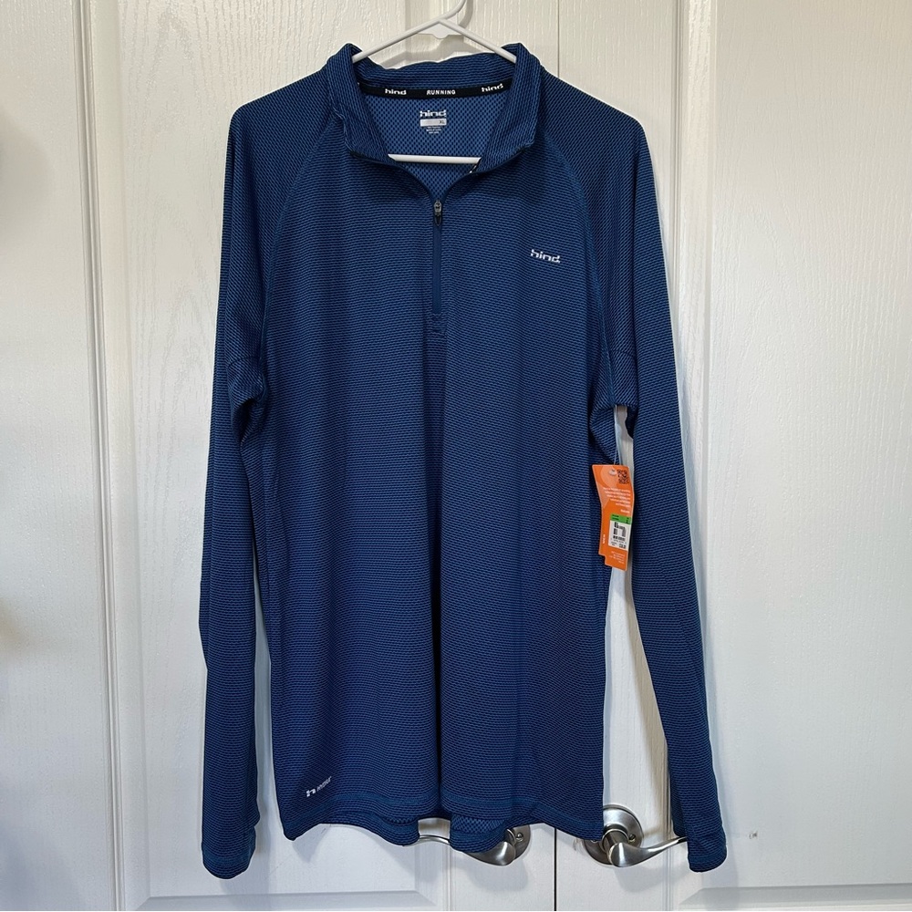 NWT HIND Hydra Blue 1/4 Zip Pullover Mens XL Running Activewear Workout Gym